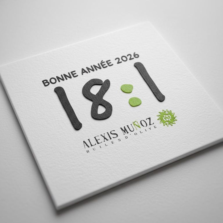 Inscription sur un canva avec écrit bonne année 2026 et notre logo 18:1, Alexis Muñoz