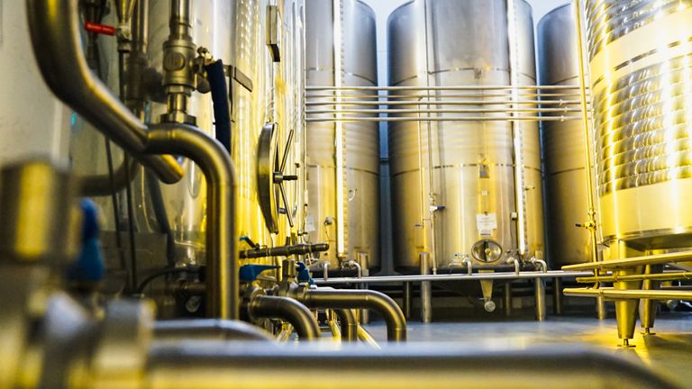 Vacuum-Sealed Olive Oil Storage Facility