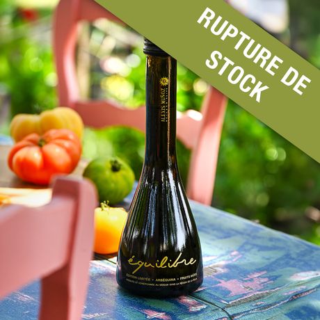 Bouteille Edition Limitée Equilibre, en verre opaque, produite par Alexis Muñoz. 